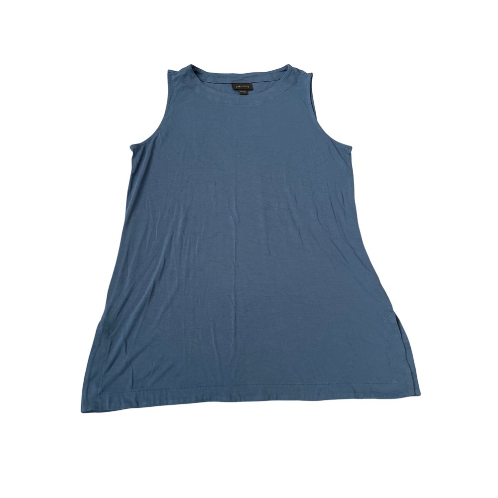 J. Jill Wearever Sleeveless Tunic Top Blue Stretch Side slit Small